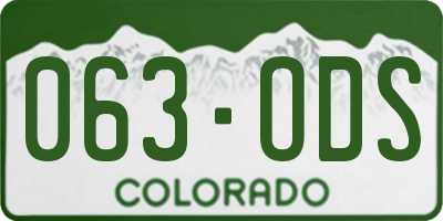 CO license plate 063ODS