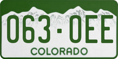 CO license plate 063OEE