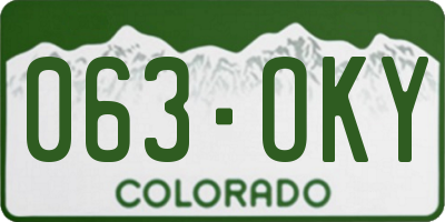 CO license plate 063OKY