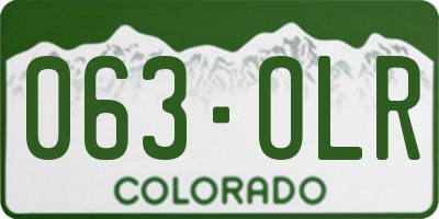 CO license plate 063OLR