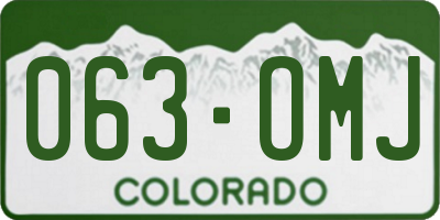 CO license plate 063OMJ