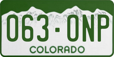 CO license plate 063ONP
