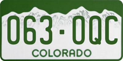 CO license plate 063OQC