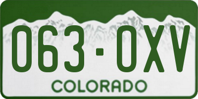 CO license plate 063OXV