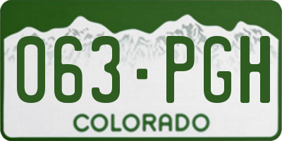 CO license plate 063PGH
