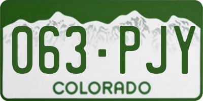 CO license plate 063PJY