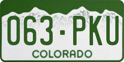 CO license plate 063PKU