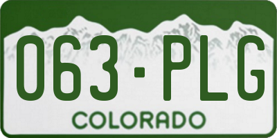 CO license plate 063PLG