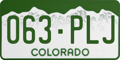 CO license plate 063PLJ