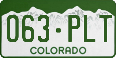 CO license plate 063PLT