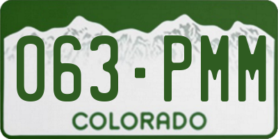 CO license plate 063PMM