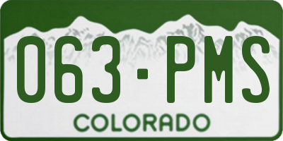 CO license plate 063PMS