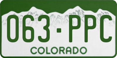 CO license plate 063PPC