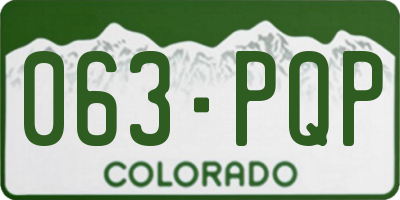 CO license plate 063PQP