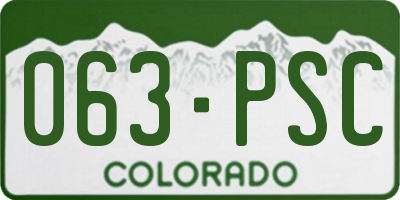 CO license plate 063PSC