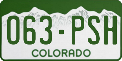 CO license plate 063PSH