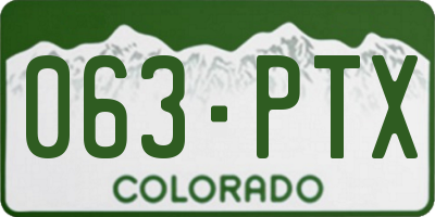 CO license plate 063PTX