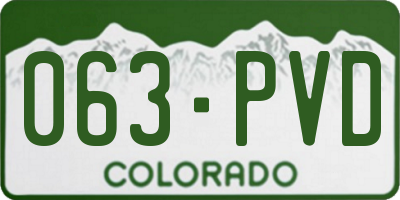 CO license plate 063PVD