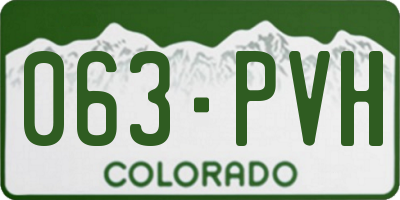 CO license plate 063PVH