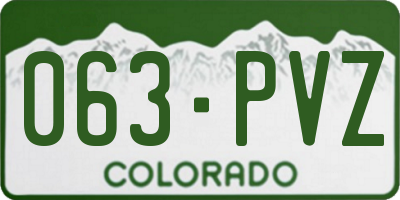 CO license plate 063PVZ