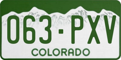 CO license plate 063PXV