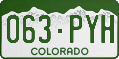 CO license plate 063PYH