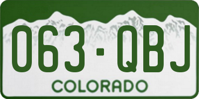 CO license plate 063QBJ