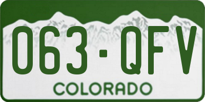 CO license plate 063QFV