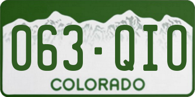 CO license plate 063QIO