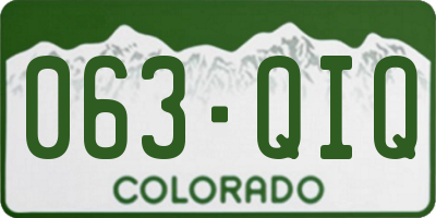 CO license plate 063QIQ