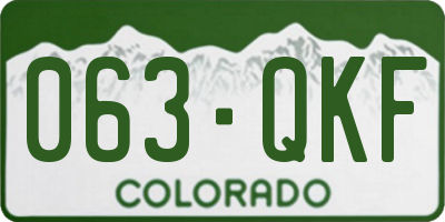 CO license plate 063QKF