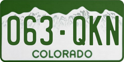 CO license plate 063QKN