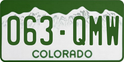 CO license plate 063QMW