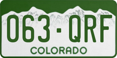 CO license plate 063QRF