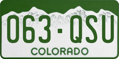 CO license plate 063QSU