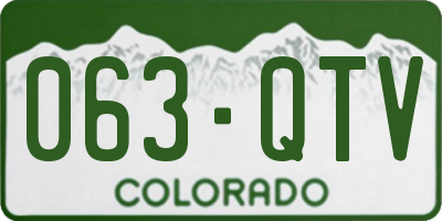 CO license plate 063QTV