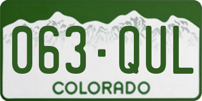 CO license plate 063QUL