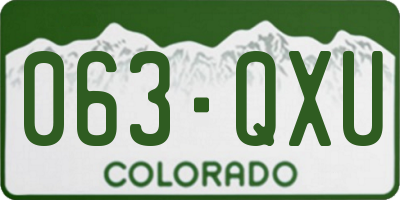 CO license plate 063QXU