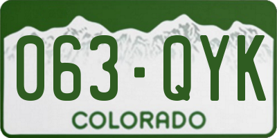 CO license plate 063QYK