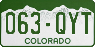 CO license plate 063QYT