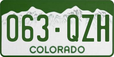 CO license plate 063QZH