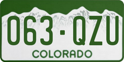 CO license plate 063QZU