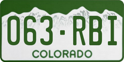 CO license plate 063RBI
