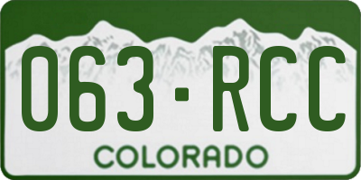 CO license plate 063RCC