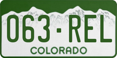 CO license plate 063REL