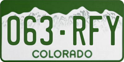 CO license plate 063RFY