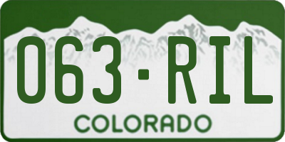 CO license plate 063RIL