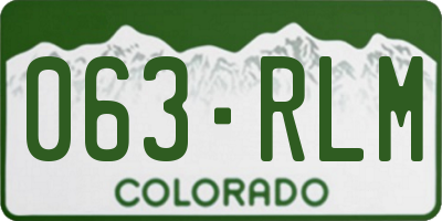 CO license plate 063RLM