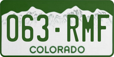 CO license plate 063RMF