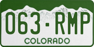 CO license plate 063RMP